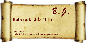 Bobcsok Júlia névjegykártya